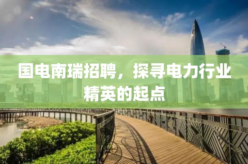 国电南瑞招聘，探寻电力行业精英的起点