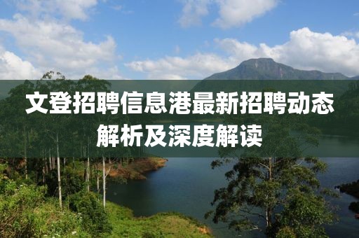 文登招聘信息港最新招聘动态解析及深度解读