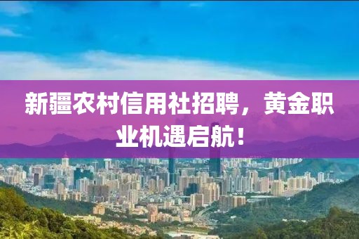 新疆农村信用社招聘，黄金职业机遇启航！