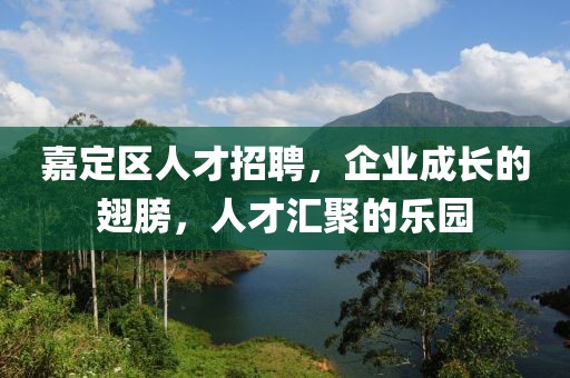 嘉定区人才招聘，企业成长的翅膀，人才汇聚的乐园