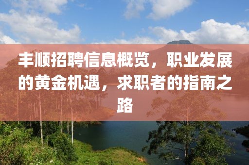 丰顺招聘信息概览，职业发展的黄金机遇，求职者的指南之路