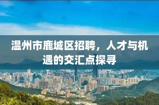 温州市鹿城区招聘，人才与机遇的交汇点探寻